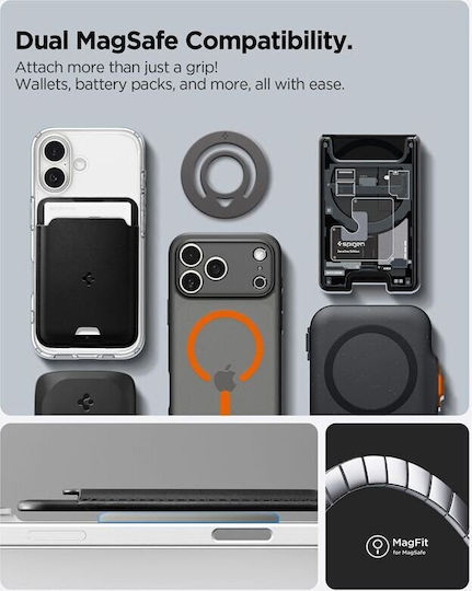 Spigen Dual Pop Magsafe Ring Holder Cell Phone Stand in Gray Color