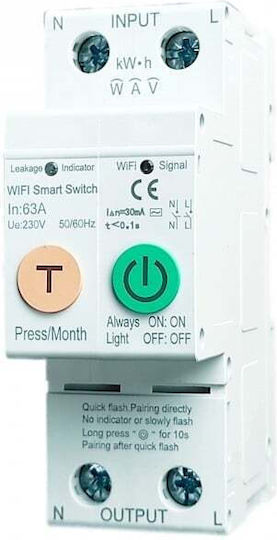 2-Poles WiFi Button Panel Push Button Switch 63A