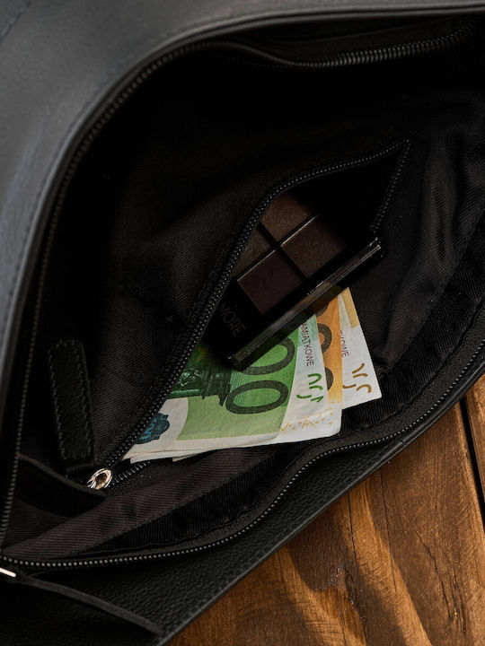 De piele Geantă de damă De umăr Neagră