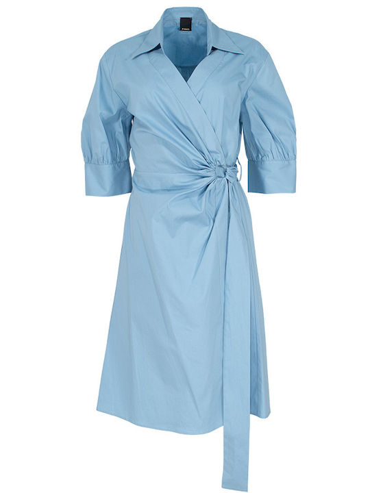 Aline Midi Shirt Dress Dress Wrap Light Blue