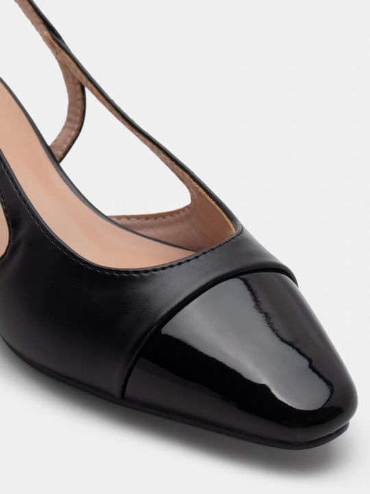 Pantofi cu toc cu Curea Negre