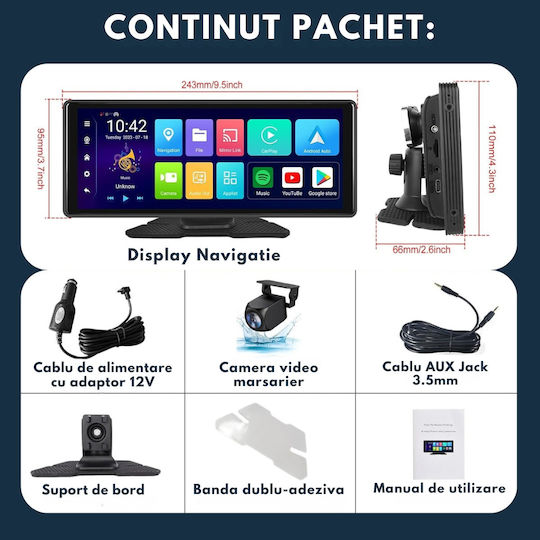 Ecran Tactil 10.26" Multimedia Pentru Tabloul De Bord Auto Cu Apple CarPlay / Android Auto / Bluetooth / GPS