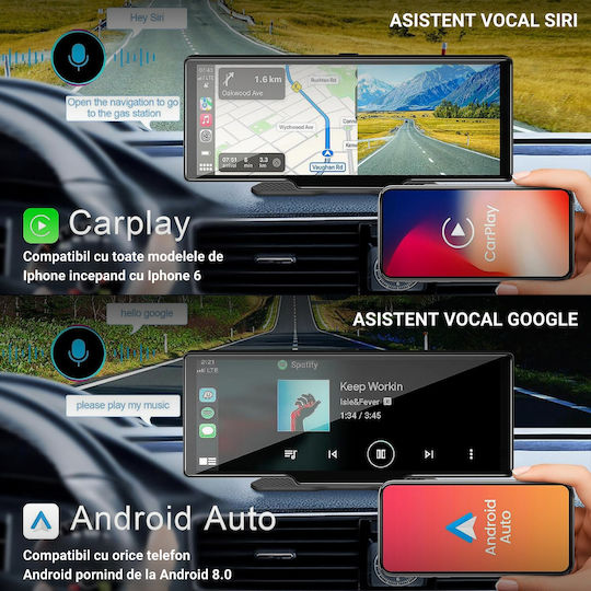 Тъчскрийн 10.26" Мултимедийна за Табло на Автомобил с Apple CarPlay / Android Auto / Bluetooth / GPS