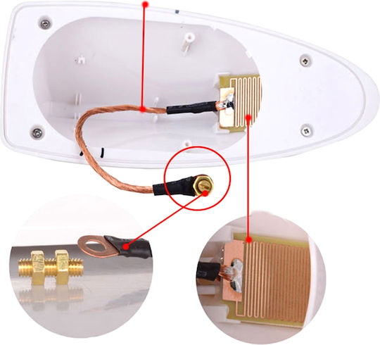 Alista Home Antenă Auto Plafon Rechin pentru Radio în Culoare Roșu