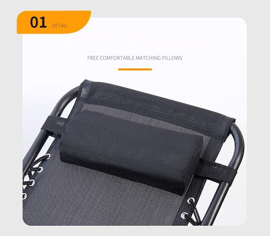 Scaun de Plajă din Aluminiu Negru