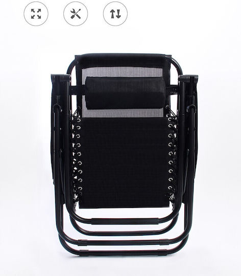 Scaun de Plajă din Aluminiu Negru