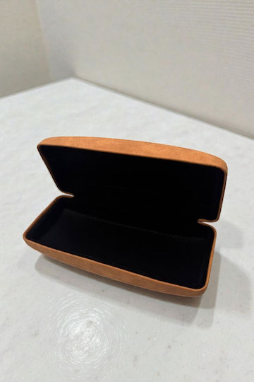 Square Eyeglass Case Suede Texture Brown Colour