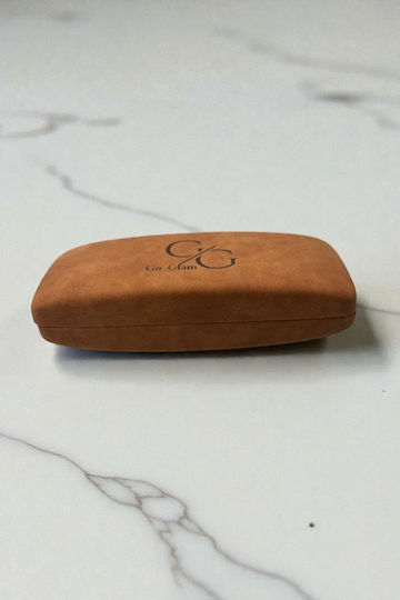 Square Eyeglass Case Suede Texture Brown Colour