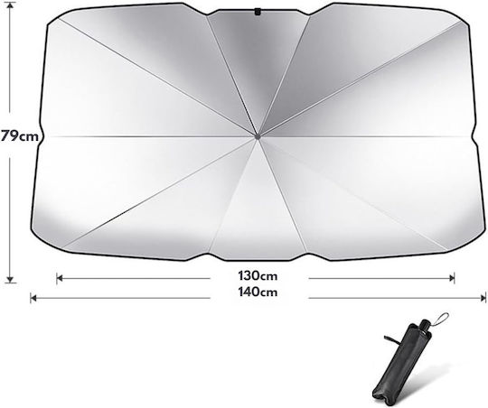 Parasolar Auto Tip Umbrelă Retractabilă Protecție UV Parbriz Auto Pliabil Ușor De Folosit Husă Elegantă Universal Parbriz Auto 140x79 Cm
