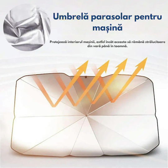 Parasolar Auto Tip Umbrelă Retractabilă Protecție UV Parbriz Auto Pliabil Ușor De Folosit Husă Elegantă Universal Parbriz Auto 140x79 Cm
