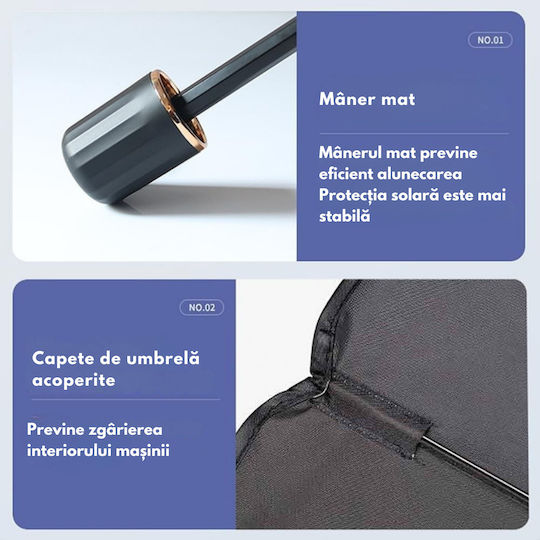 Parasolar Auto Tip Umbrelă Retractabilă Protecție UV Parbriz Auto Pliabil Ușor De Folosit Husă Elegantă Universal Parbriz Auto 140x79 Cm