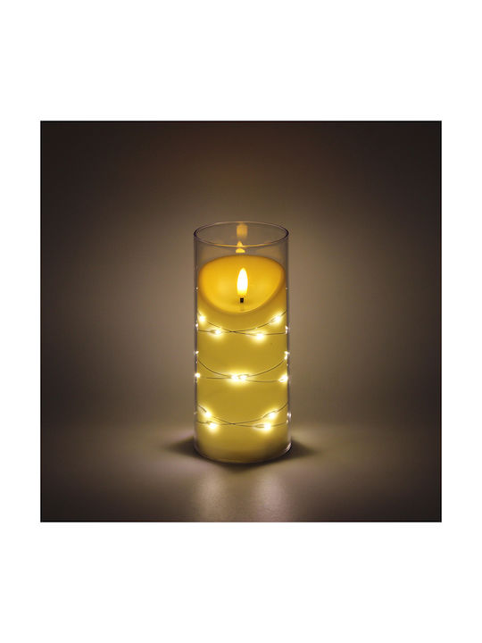 Keskor Διακοσμητικό Φωτιστικό LED Κερί 7.5x7.5x17.5εκ.