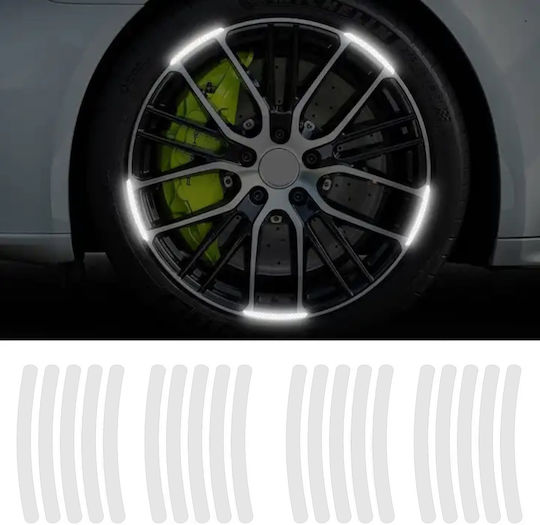 Set 20 Elemente Reflectorizante "Arc Roată" Mașini Biciclete Motociclete ATV-uri Scutere Culoare Argintie