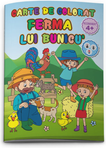 Carte De Colorat Pentru Copii Ferma Bunicului Dimensiune A4 24 Pagini Carton 120 Gsm