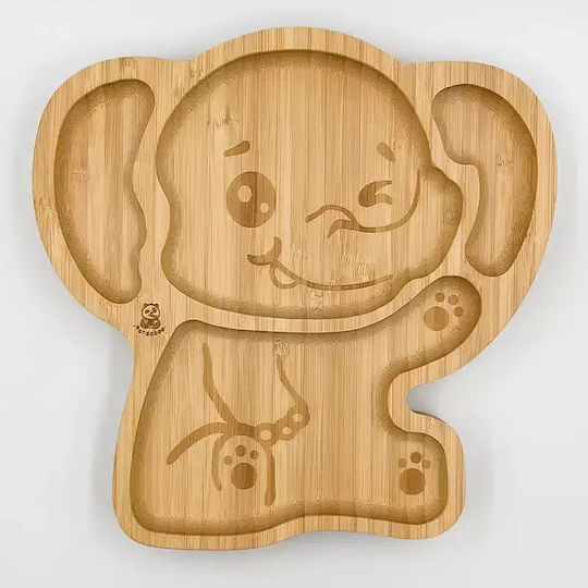 Pandaboo Baby Food Plate made of Bamboo Orange