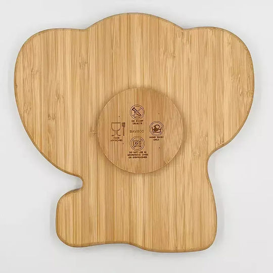 Pandaboo Baby Food Plate made of Bamboo Orange