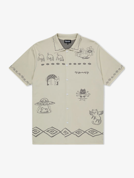 Kurzärmlig Hemd Beige