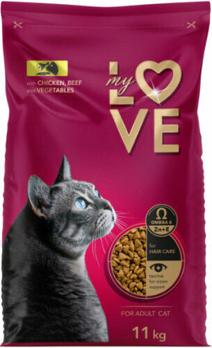 Dry Food for Adult Cats with Chicken / Beef / Vegetables / Calf / Meat 11kg