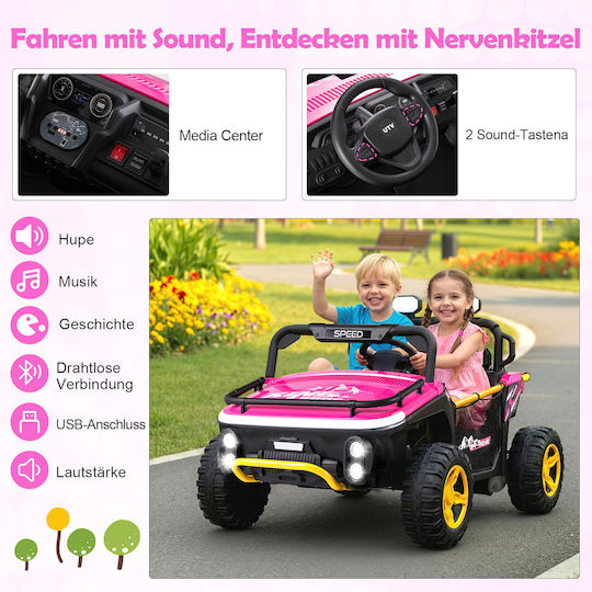 Kids Electric Car Two Seater with Remote Control 24 Volt Pink