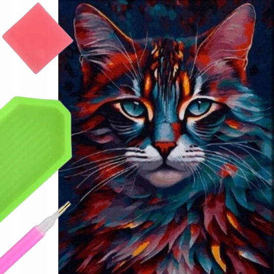 Norimpex Диамантено Мозайка Цветна Котка 30x40см 1009430