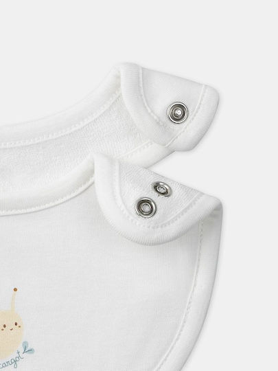 Sergent Major Lätzchen Stoff mit Taste Beige 3Stück