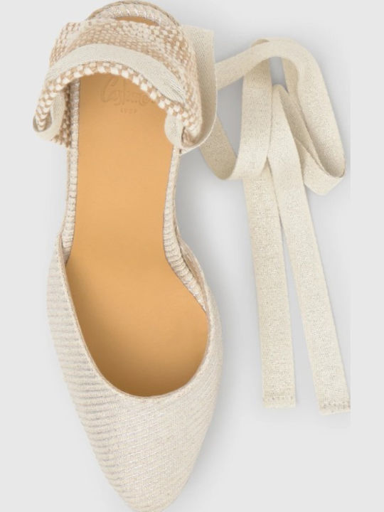 Joyce Plata Women's Leather Platform Espadrilles Silver