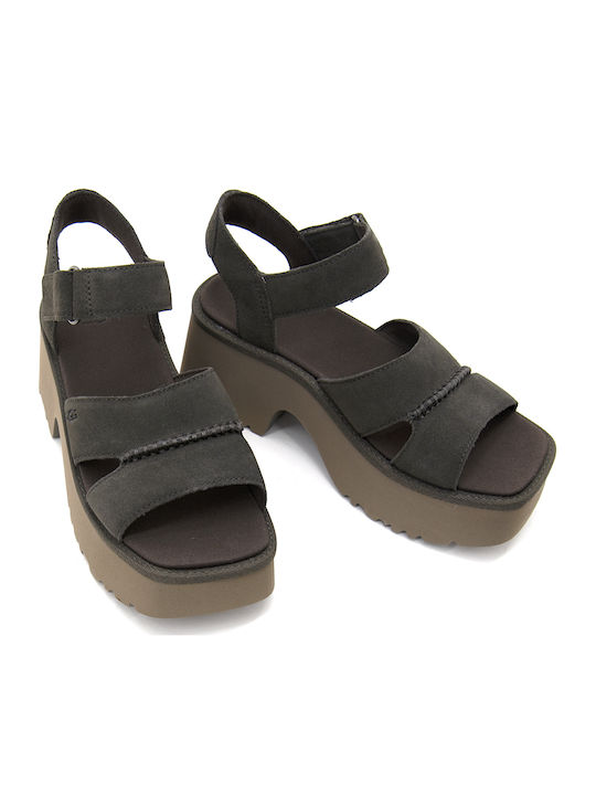 New Heights Suede Sandalen Gray