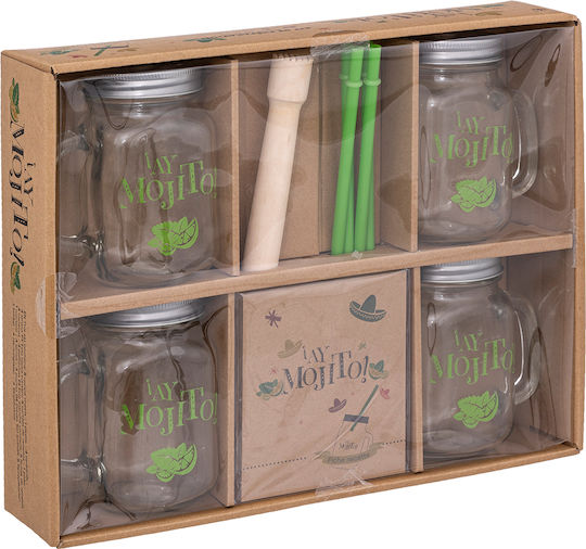 S-d Mojito Set Brillen Cocktail/Trinken aus Glas mit Strohhalm 152002 14 Stück