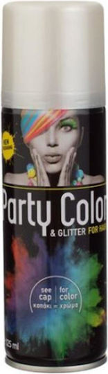 Party Color & Glitter Carnival Hair Spray for Halloween 125ml Silver