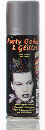Party Color & Glitter Carnival Hair Spray for Halloween 125ml Silver