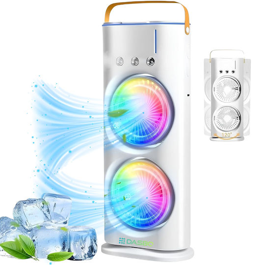 Dasbo Mini Portabil 2-în-1 Ventilator Pulverizator Fin Răcitor Aer Oscilație 90° Rotație 180° Umidificator Rezervor Apă 3 Niveluri Viteză USB Reîncărcabil Briză Proaspătă Confort Instant Utilizare Interior Exterior
