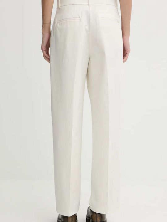Damen Chino Hose Baumwoll-Set in Breit Bein Stil Tofu