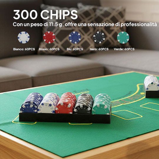 Αξεσουάρ Σετ 300 Μάρκες Poker σε Βαλίτσα με 3 Τράπουλες