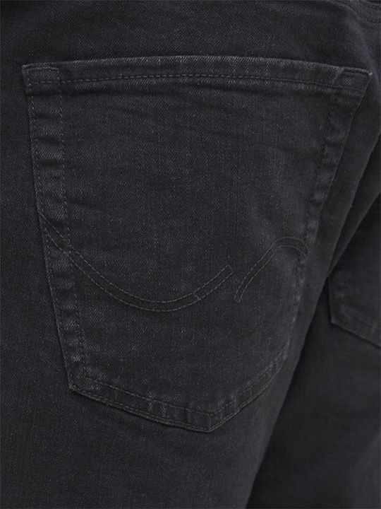 Men's Elastic Jeans Pants with Slim Baggy Fit Black