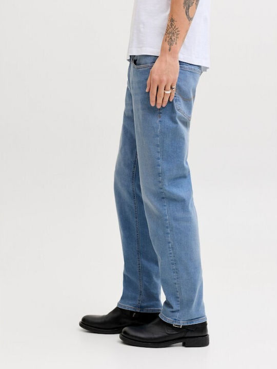 Men's Jeans Pants Elastic with Regular Fit Blue Denim