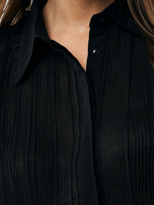 Women's Blouse Long Sleeve Deep Black