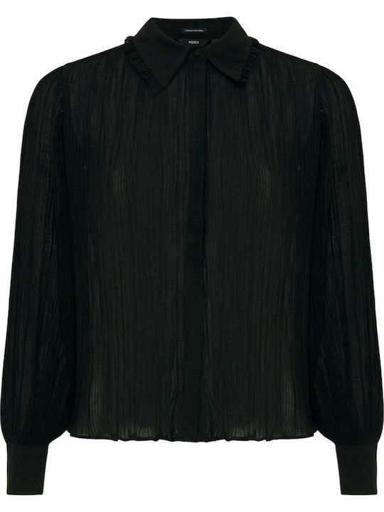 Women's Blouse Long Sleeve Deep Black