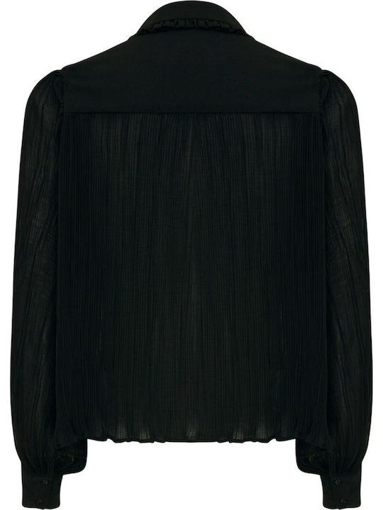 Women's Blouse Long Sleeve Deep Black