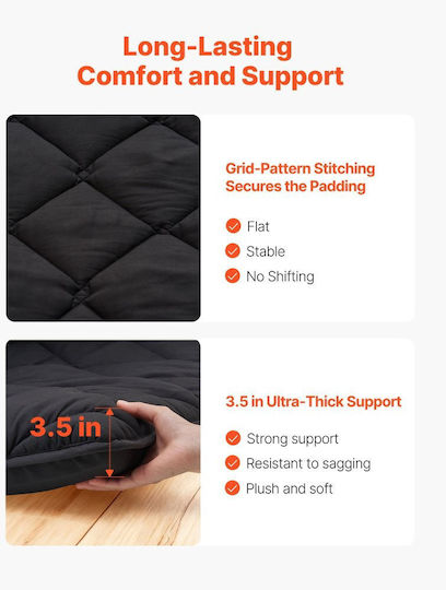 Vevor Exercise Mat Black (203.2x152.4x8.9cm)