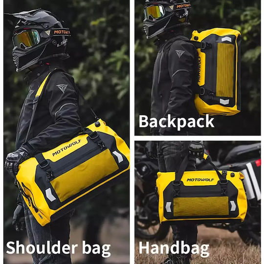 Motowolf Mb4gy66l Σάκος Ουράς Μοτοσυκλέτας Αδιάβροχος 66lt σε Μαύρο Χρώμα