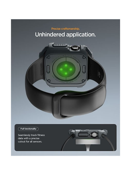 Spigen Rugged Armor 2 Θήκη Σιλικόνης σε Γκρι χρώμα για Apple Watch 11 46mm