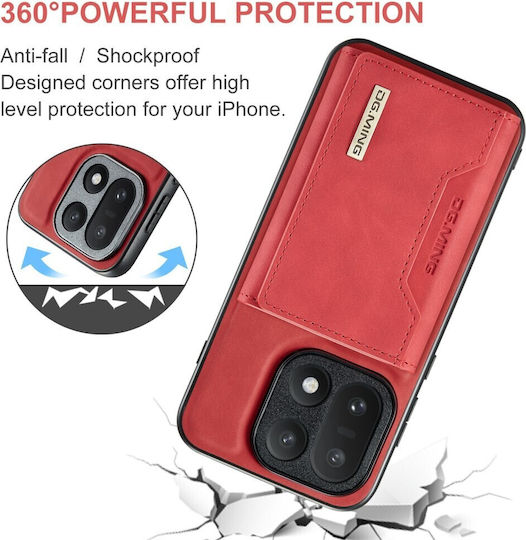 Dg.ming M2 Series Hard Case Magnetic Wallet Red OnePlus 15 5G