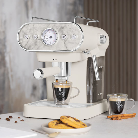 Berlinger Haus Μηχανή Espresso 950W Πίεσης 20bar Λευκή BH-9859