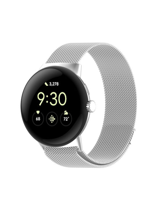 Techsuit Armband Rostfreier Stahl Silber (Google Pixel Watch 3 / 4 45 mm)