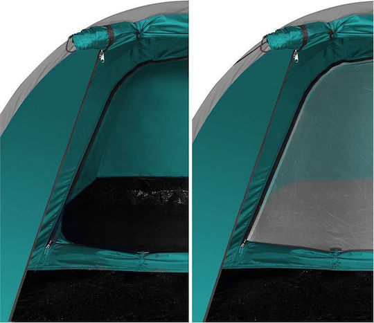 Nils Mountaineering Camping Tent Green 3 Seasons for 2 People Waterproof 3000mm 205x150x105cm