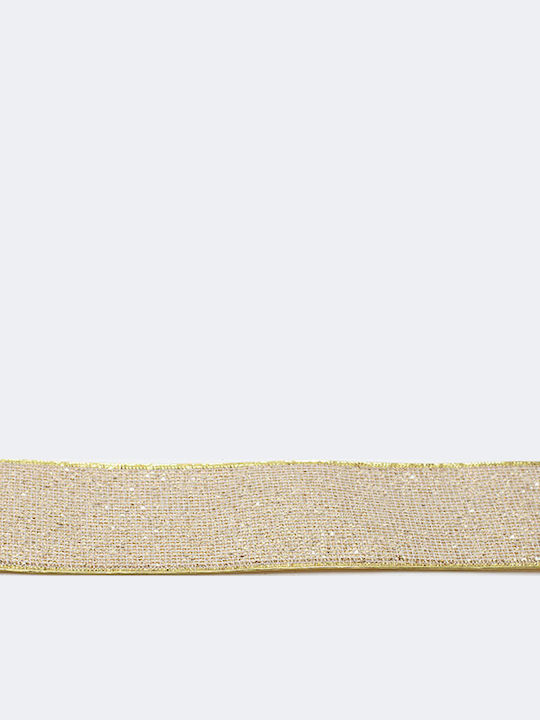 Panglică Aurie cu Sclipici 6,30cm 10m