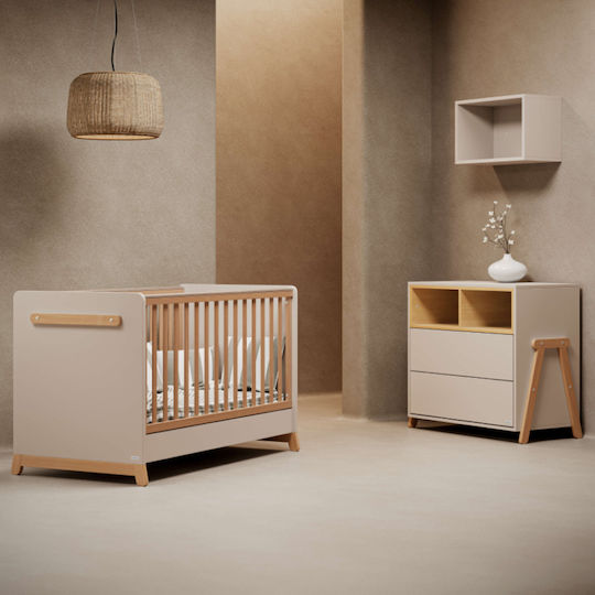 Baby Dresser with 2 Drawers Ecru 94x51x88cm