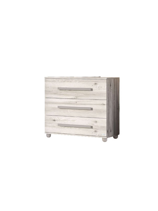 Alaska Baby Dresser with 3 Drawers Ecru 94x51x88cm