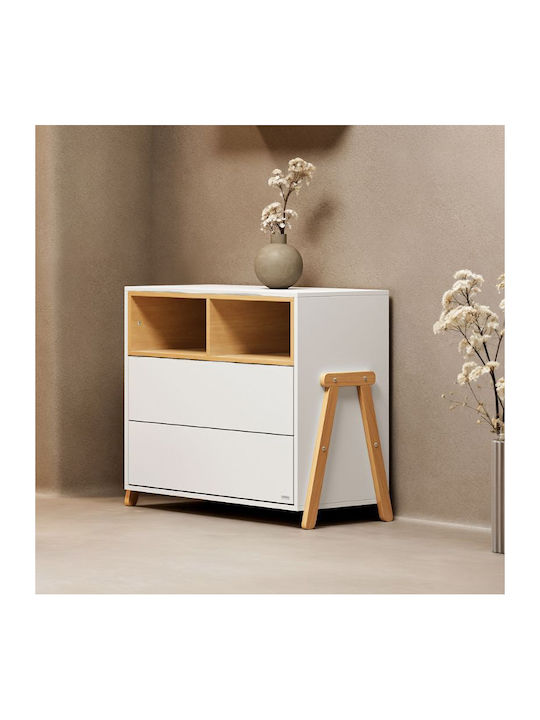 Baby Dresser with 2 Drawers White 98x50x86cm