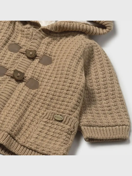 Kinderstrickjacke Baumwolle mit Kapuze BEZ